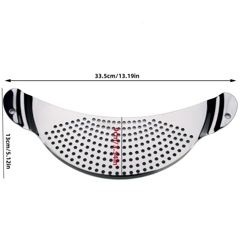 1pc Stainless Steel Water Filter Strainer Plate, Moon-shaped Water Filter for Fruits and Vegetables, Kitchen Tool