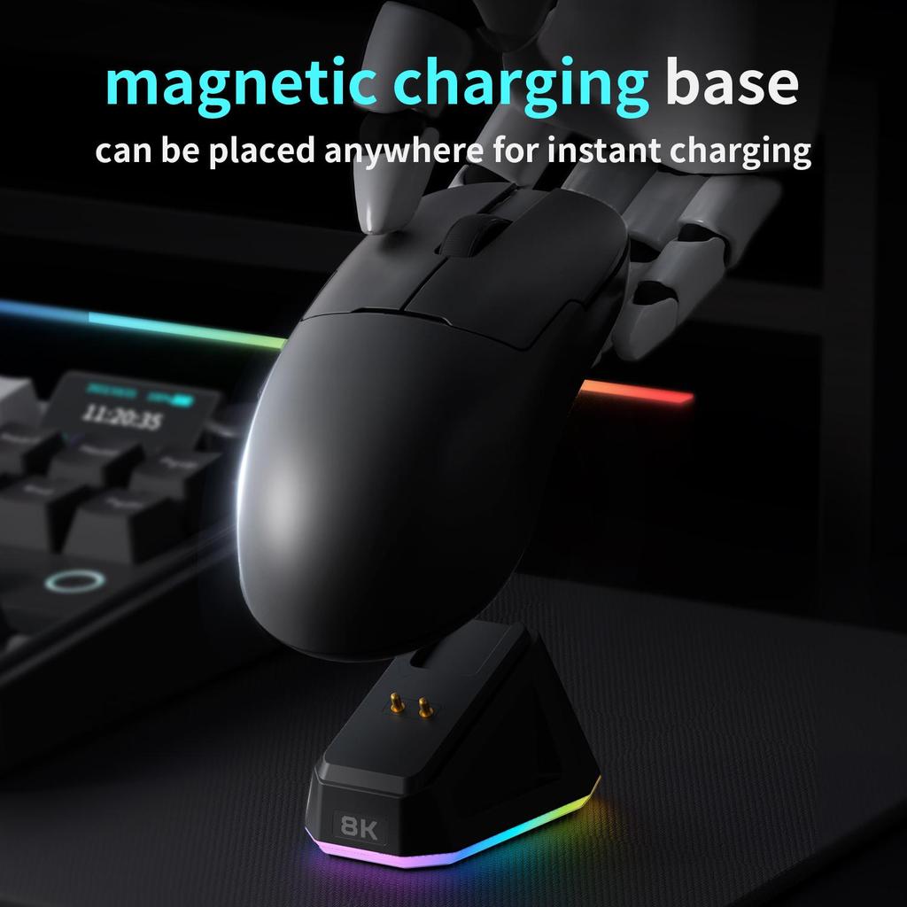 Ajazz AJ159 Gaming Keyboard Wireless Bluetooth 2.4G Receiver Charging Dock PAW3395 Sensor For Gaming Office