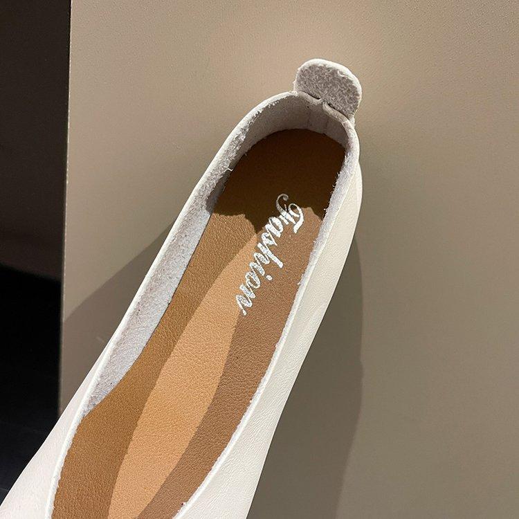 Zapatos individuales de fondo plano para mujer Casuales de boca poco profunda Puntera cuadrada Mocasines de mujer Color sólido Zapatos de mujer de fondo plano