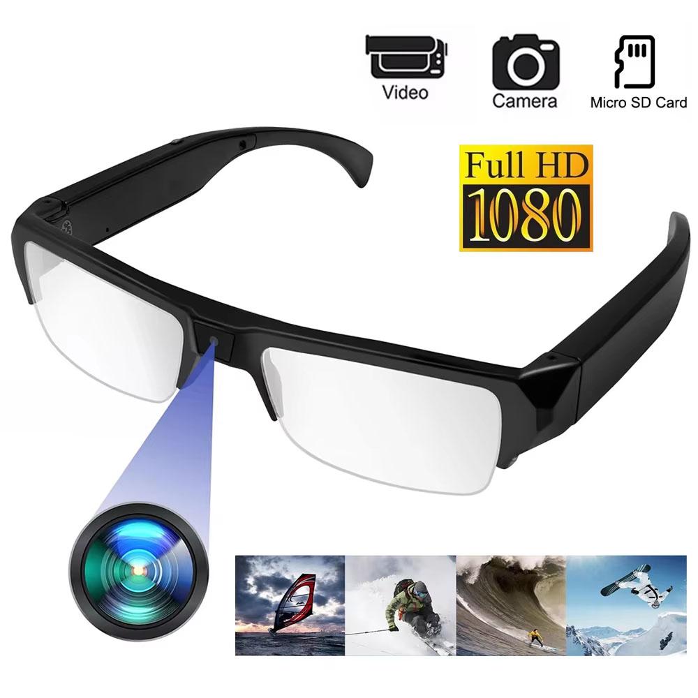 1080P HD Camera Glasses Cycling Glasses Wearable Sports Surveillance Camcorder 120° Wide Angle Outdoor Cycling Sports DVR Video Recorder Glasses