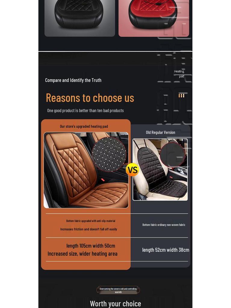 12V Electric Heated Car Seat Cushion - Single & Double Winter Warmer