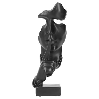 Scultura Facciale Statuetta in Resina Oggetto d'Arte Astratta Statua Ornamento per Decorazione Casa Ufficio Nero BS913