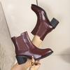 Damen British Casual Blockabsatz Stiefel mit spitzer Zehenpartie