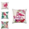 Luxurious Flamingo Tropical Monstera Cotton Linen Cushion Cover For Chic Living Spaces