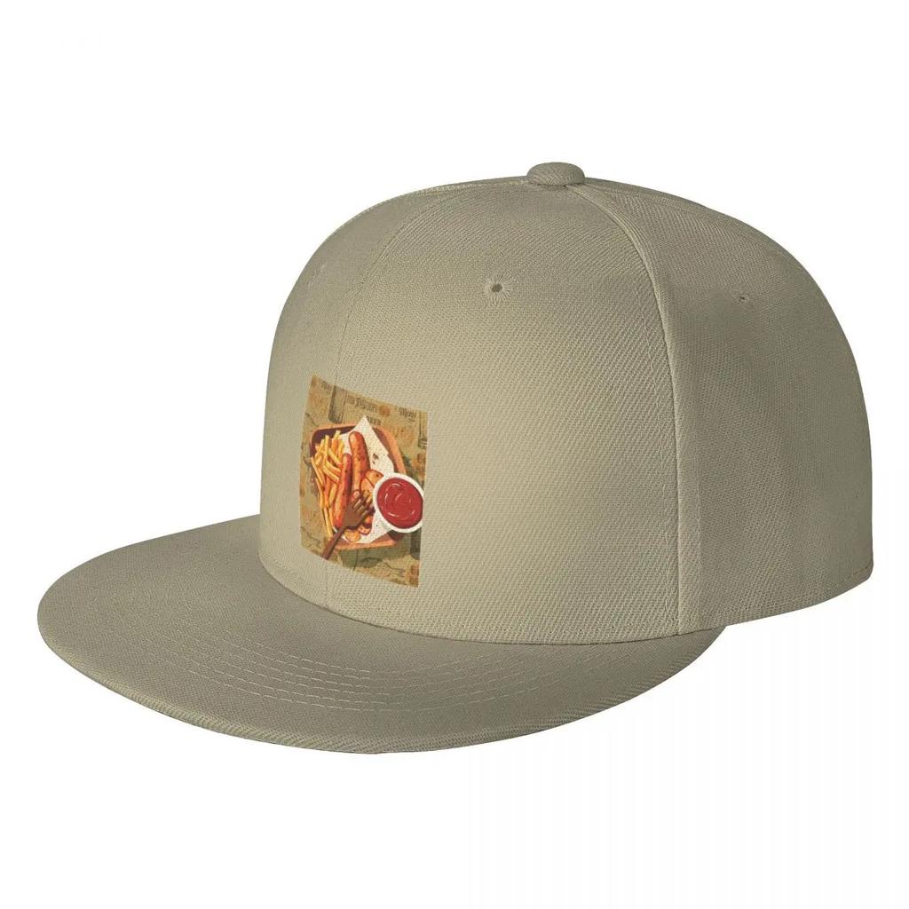 Currywurst Wall Art Baseball Caps Snapback Fashion Baseball Hats Breathable Casual Casquette Outdoor for Unisex