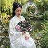 Flower Pattern Japanese Shell Folding Fan Shell Shape Chinese Style Fan Dance Fan  Home Decoration