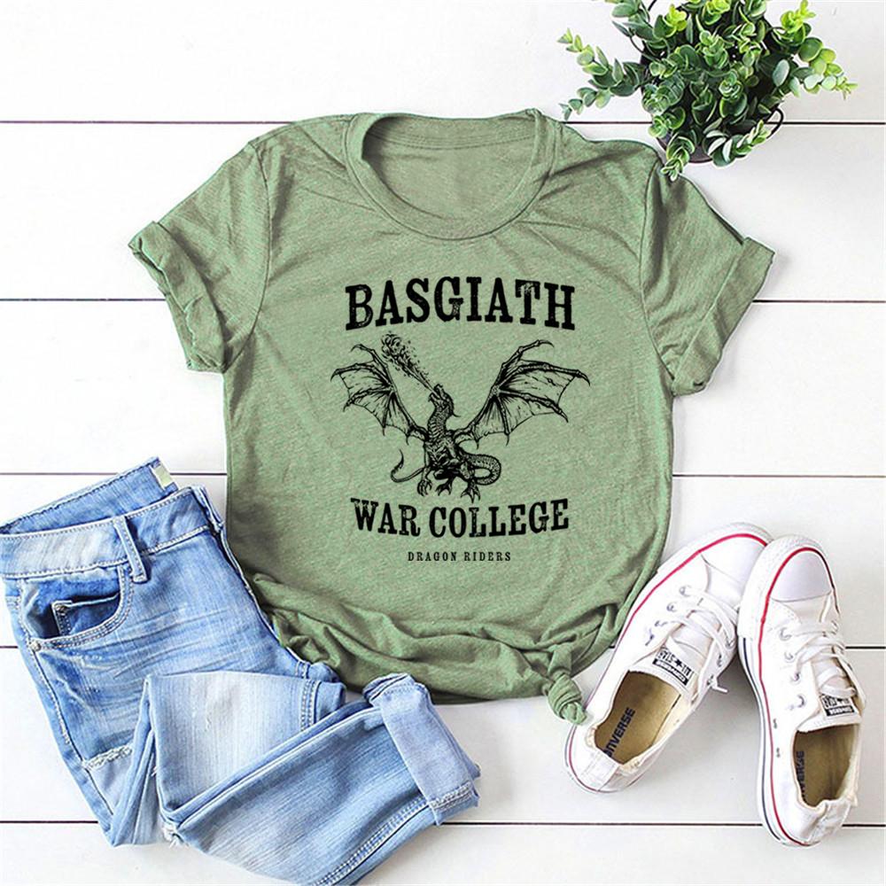 Basgiath War College Shirt Fourth Wing RoUnisextasy Fantasy YA Dark Academia Books TShirt Violet Sorrengail Xaden Riorson Tops