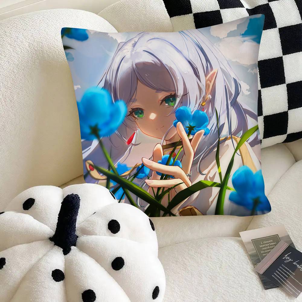 Frieren Anime Frieren Beyond Journey S End Pillow Case Square Pillow Bedroom Sofa Leisure Comfort Cushion Car Home Decoration