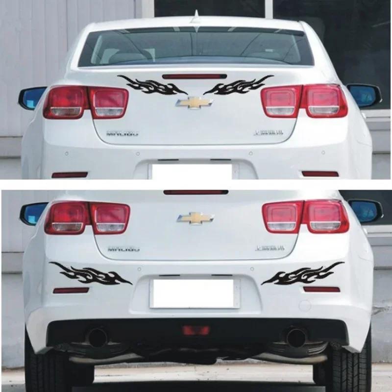 Evrensel Kendin Yap Alev Vinil Çıkartma Etiketi Su Geçirmez Araba Motosiklet Benzin Deposu İçin Su Geçirmez Motosiklet Alev Çıkartma Kiti Çıkartmalar