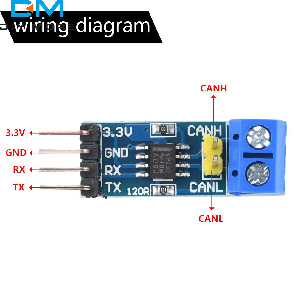 SN65HVD230DR VP230 CAN Transceiver Kommunikasjonsmodul Evaluering Utviklingsmodul For Arduino Kontrollerkort DC 3V-3.6V