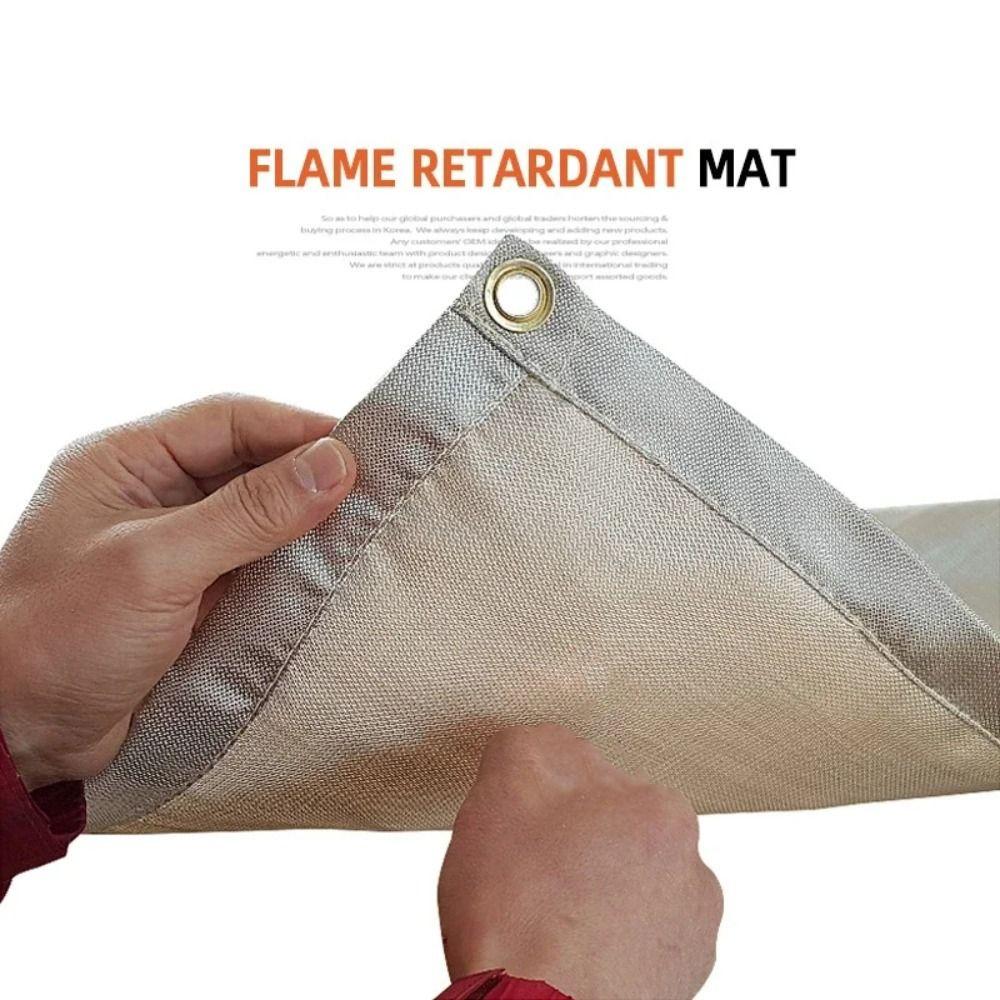 Multidimensional Outdoor Under Grill Mat Glass Coated Flame Retardant Mat Picnic