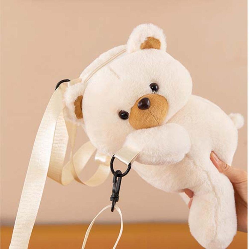 Large Capacity Plush Bear Crossbody Bag Doll Animal Shoulder Bag Children Backpack Students