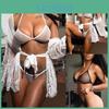 Sexy Suit Twopiece Womens Fashion Solid Color Wireless Bra Sexy Underwear Panties