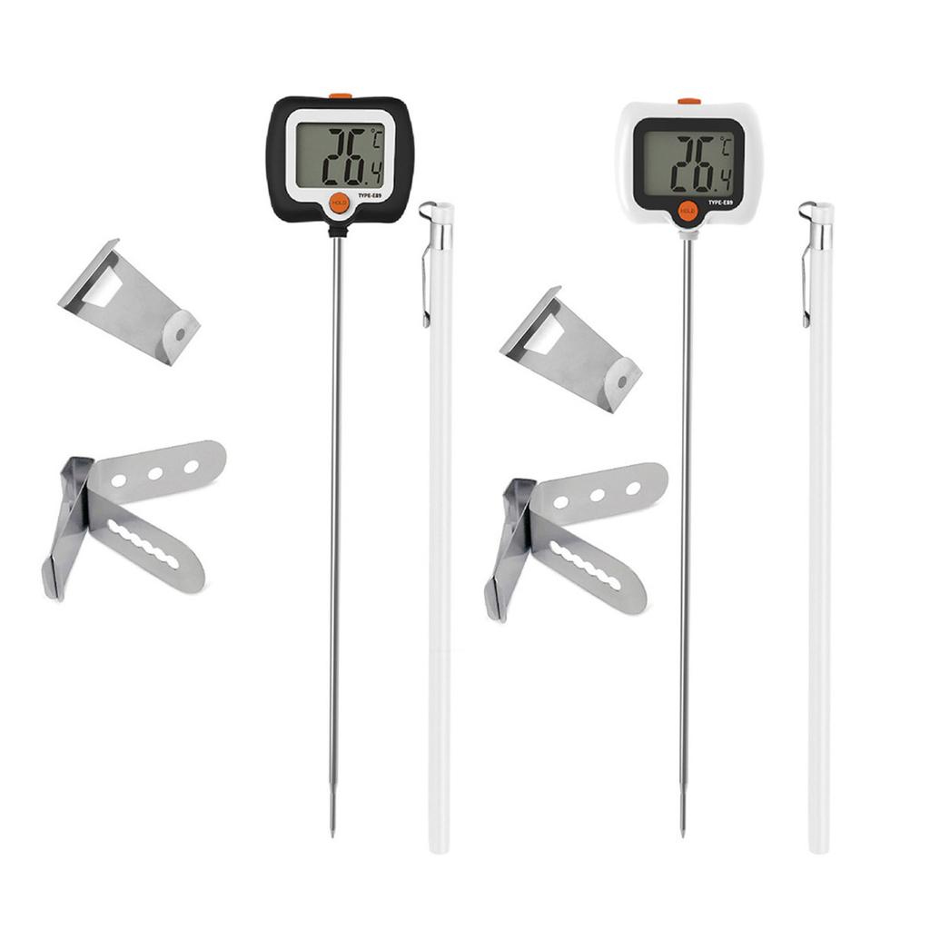 Termometro Digitale per Caramelle con Clip per Pentola Termometro per Alimenti a Lettura Istantanea per Cottura, Pasticceria e Produzione di Caramelle Sonda in Acciaio Inossidabile Display LCD