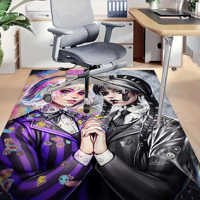 1PC Gothic Punk Extra Large Non Slip Floor carpet, Office, family, bedroom Large Area Rug Indoor Rugs, Vibrant Colors