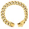 19MM Chew Proof Stainless Steel Gold Dog Chain Collar with Solid Buckle Pet Chains Collars for Large Dog