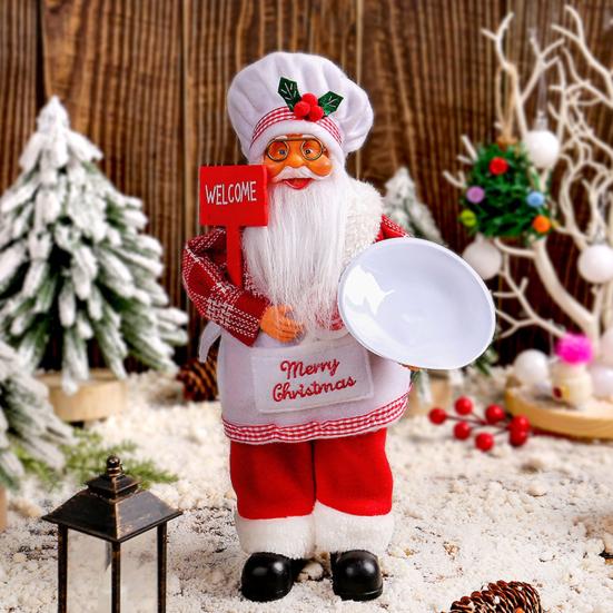 Weihnachten Weihnachtsmann Puppe Ornamente Niedliche Realistische Weihnachtsmann Figur Festliche Feiertagsdekoration für Zuhause Küche Hotel