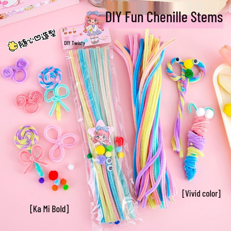 

Velvet Twist Stick DIY Plush Strip Bouquet - Educational Toy for Kids