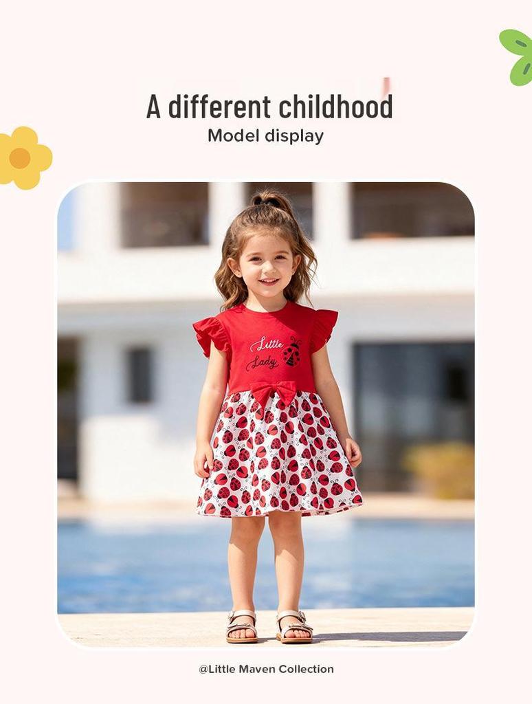 Little Maven Sommer Europäischer & Amerikanischer Stil Niedliches Babykleid