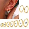 1 Pair Stainless Steel Round Hoop Earrings For Women 2.5Mm Thick Hip-Hop Street Pop Ear Buckle Classic Huggie Daily Jewelry