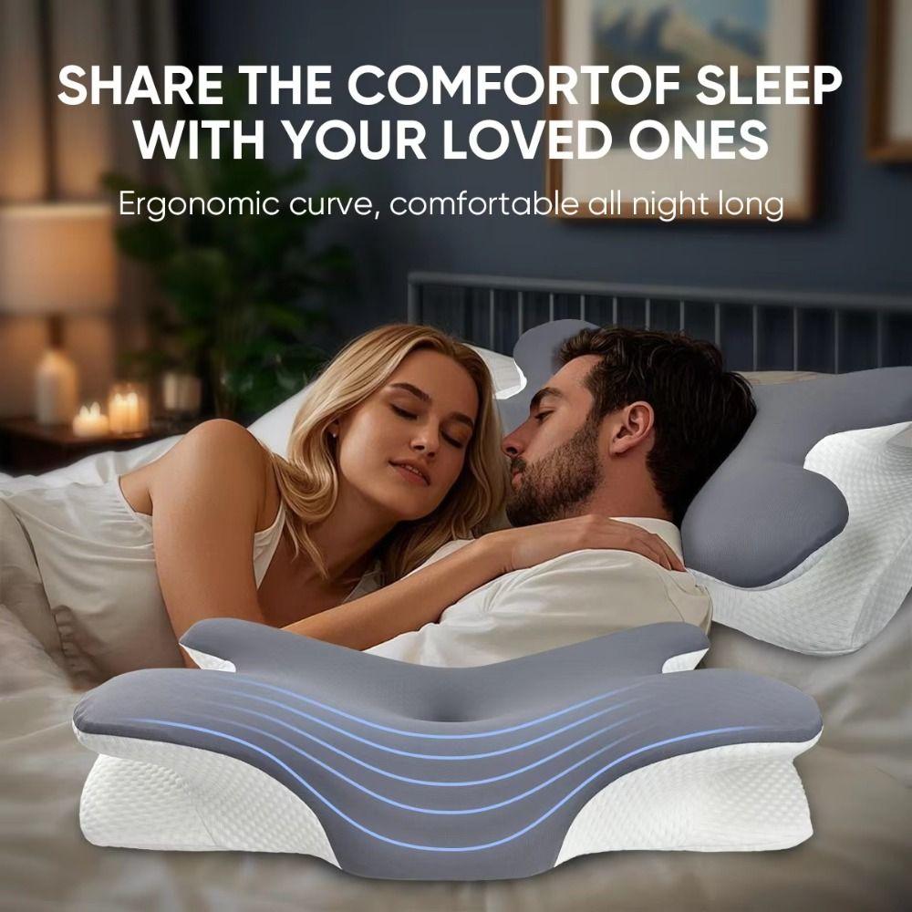 5D Partition Orthopedic Pillow Slow Rebound Neck Guard Pillow Ergonomic Neck Pillow  Bed Use