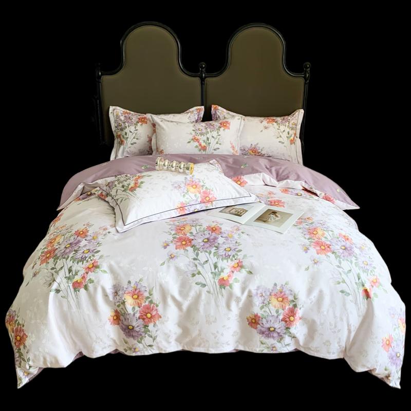 Grace 4-teiliges Bettwäsche-Set aus reiner Baumwolle mit Jaquard-Muster