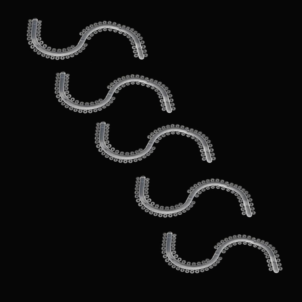 S shape Oral Separating Ligature Ties Elastic Separators Circle Rubber Ring 10sticks Transparent