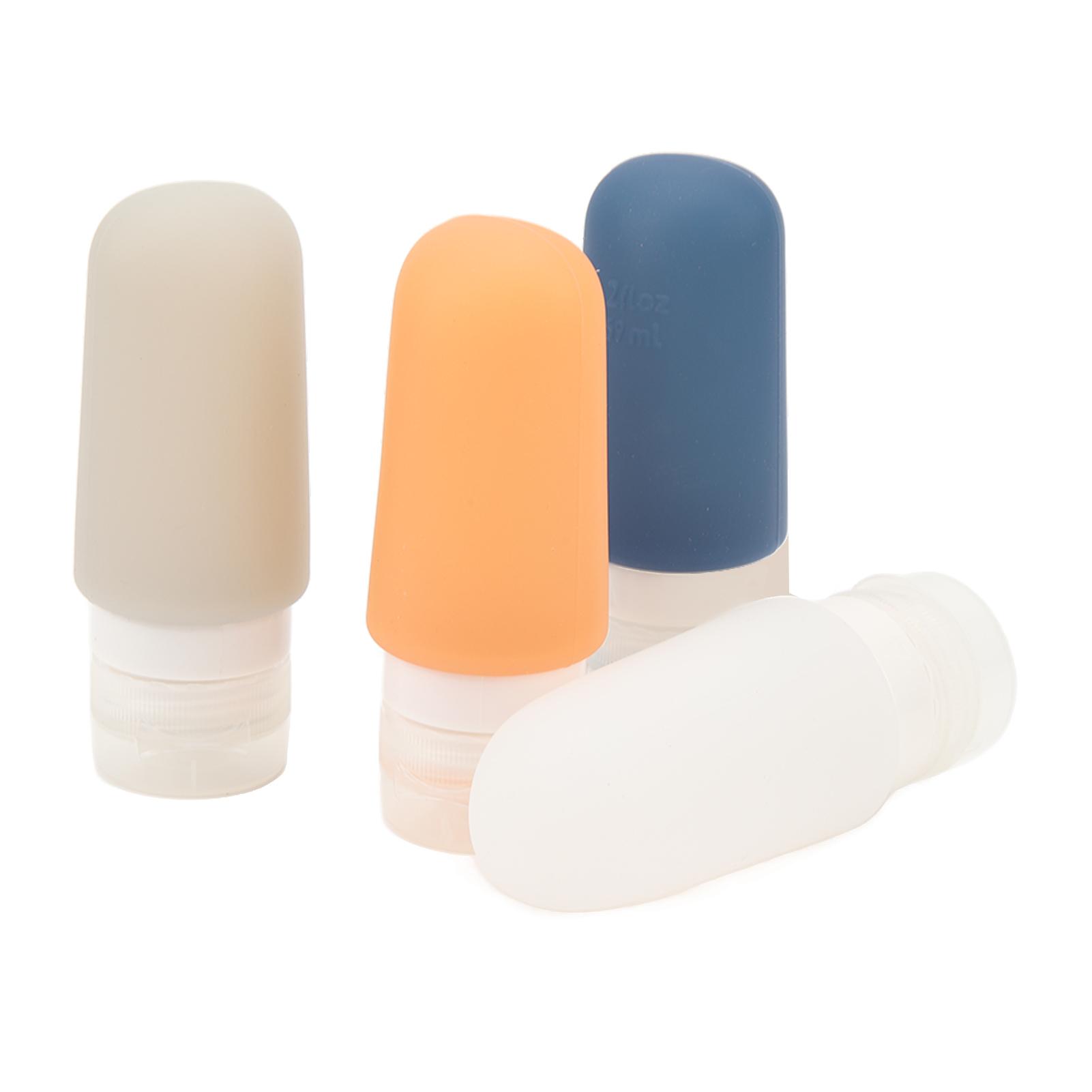 

4 шт. силиконовый дорожный контейнер 59 мл мягкие экологически чистые портативные бутылки для лосьона шампуня душа