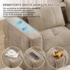 Modular Two-Seater Sofa with Two Stools, Without Struts, 32D High-Density Foam, Deep Seat, Soft Fabric, Ideal for Living Room and Apartment, Sand.