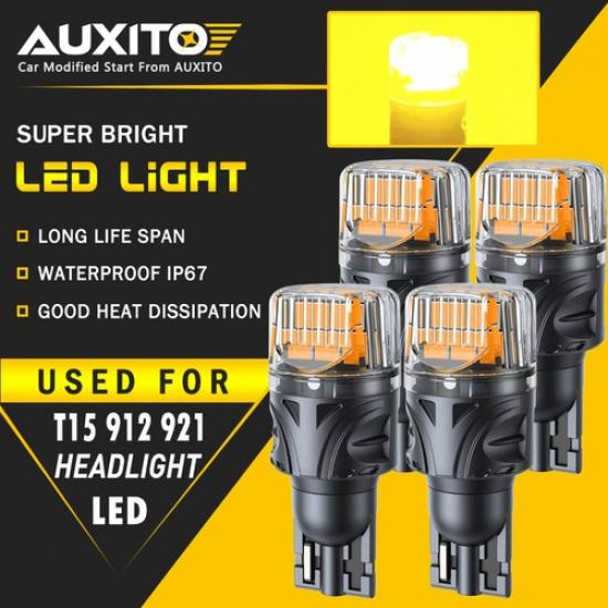 

4X 921 912 T15 Back Up Reverse Light Super Bright LED Bulb Amber Yellow A