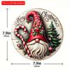 2d Flat 20*20cm, Christmas Popular Home Decoration, Wooden Circular Creative Logo Decorative Plaque, for Home, Kitchen, Garden, Office, Bar Decor.