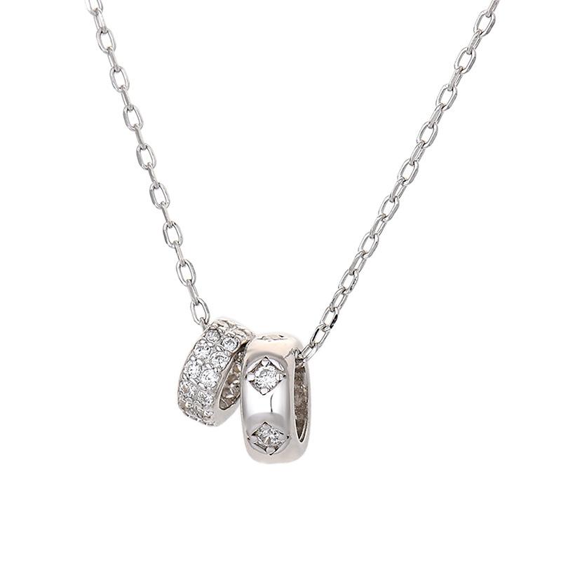 New Trendy Small Waist Necklace for Women, Light Luxury, Niche, High-end, Exquisite Double Ring Collarbone Chain, Neck Chain, Sweater Chain