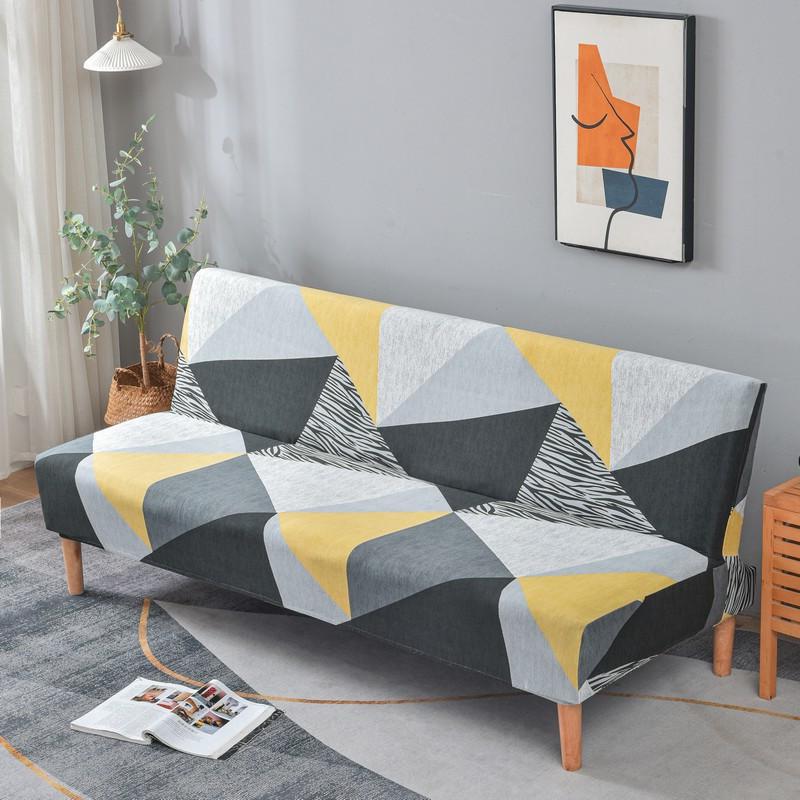 Stretch Futon Cover Armless Sofa Slipcover Folding Sofa Bed Couch Cover Washable Furniture Protector for Sofa Without Armrest