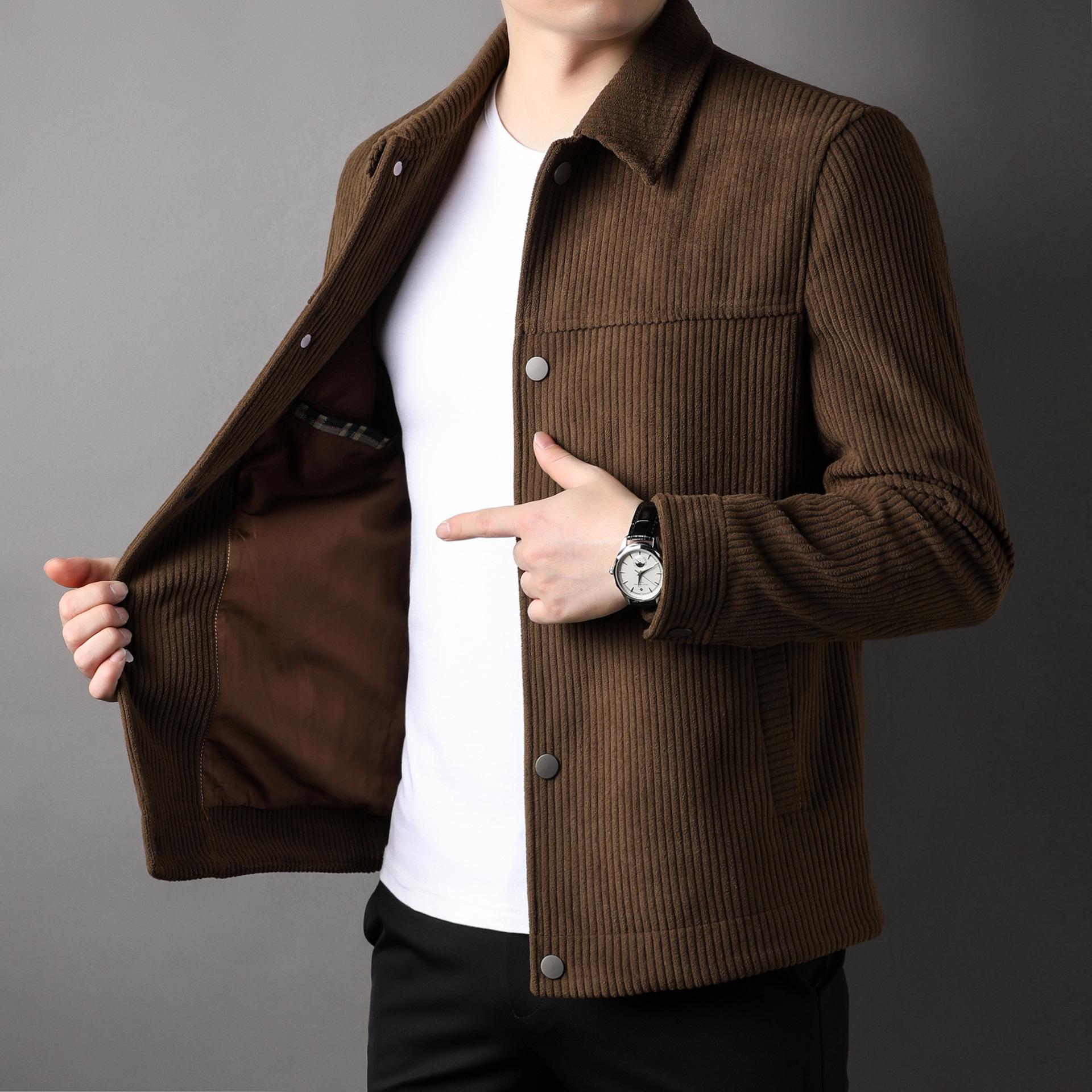 Весенний новый стиль мужской отворот модный на пуговицах простой корейский стиль — фото 5