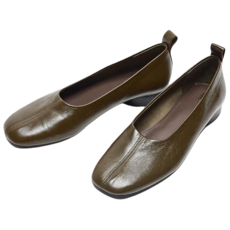 Zara Fashionable Comfortable Casual Flats Women Flats Khaki-Green 1541510032