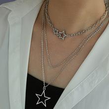 European and American jewelry star five-pointed star women's necklace simple collarbone