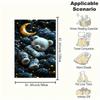 "Starry Night Panda Plush Toy - Cute Moon Blanket Set"Blanket Flannel Throw Blanket for Sofa, Bed, Travel, Camping, Office, Couch, Chair, An