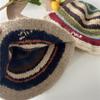 Popular Crochet Stripe Hat Knitting Fisherman Hat Handmade Knit Skull Hat Ins Style Beanies Hat Girls Casual Bucket Hat