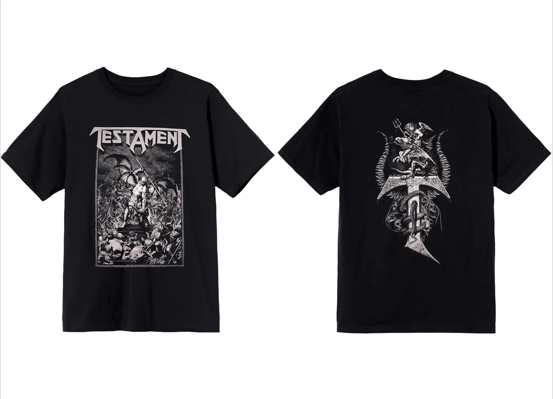 

Testament Pitchfork Horns Brand Peripheral Pattern Printing Summer Luxury Brand Cotton Mens and Womens TShirts Short Sleeves XL