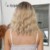Hot-Selling European and American Women's Short Curly Bobo Wig - Golden Gradient, Fashionable & Natural.
