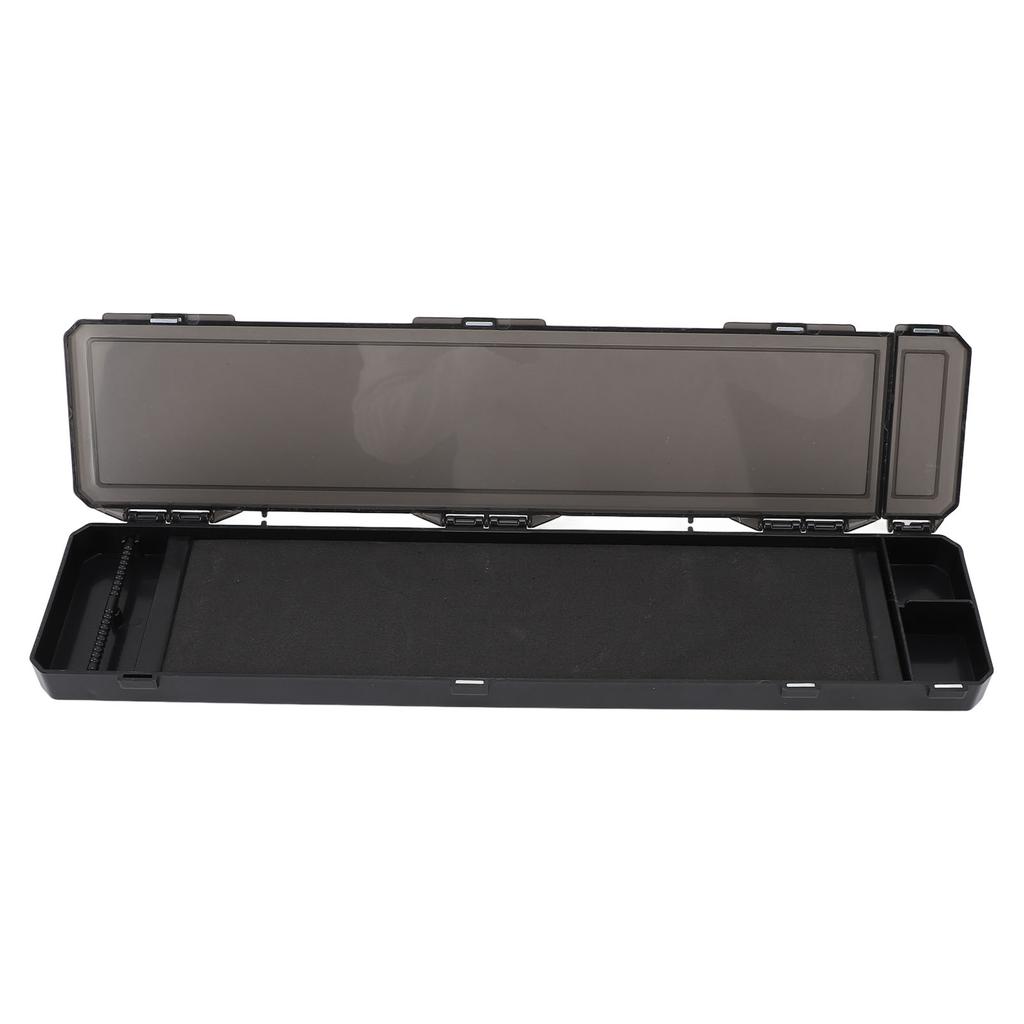 Fishing Tackle Box Black Plastic Carp Fishing Rig Storage Box with Magnetic Snap for Fishing Line