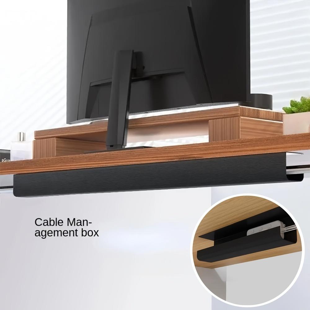 1PC 40cm/15.75inch No-Screw Under Desk Cable Management Tray Self Adhesive Installation, Cord Management, Cable Tray,Under Desk