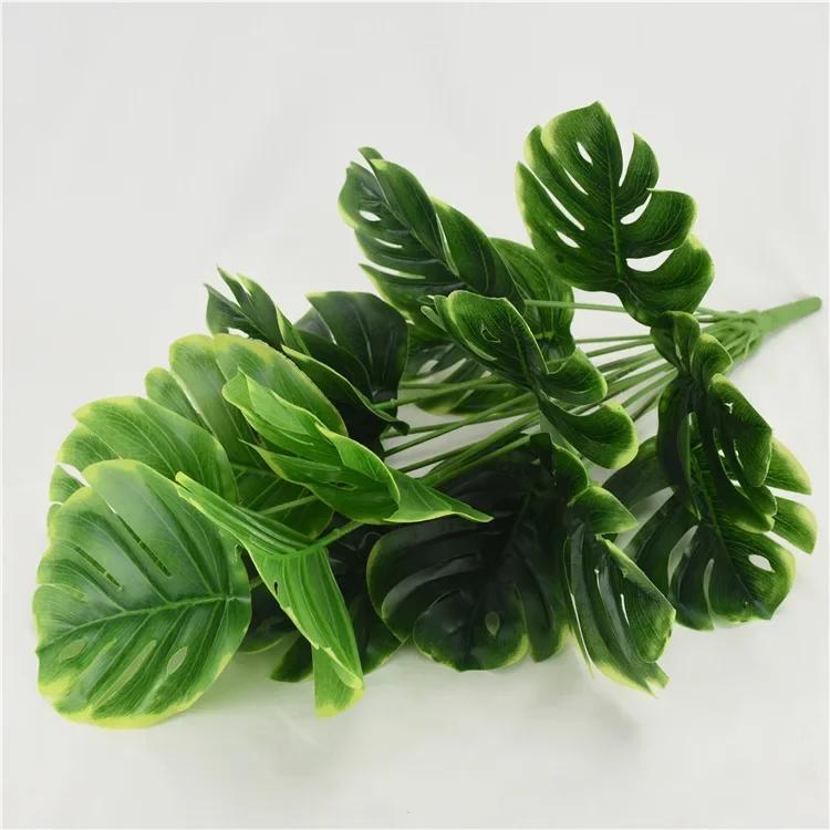 

Plantain Leaf Artificial Plants Green Turtle Leaves Party Garden Home Decor Mexican Anthurium Decoration Artificial Grass Plant