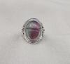 Rainbow Fluorite Ring: 925 Sterling Silver Boho Statement Jewelry