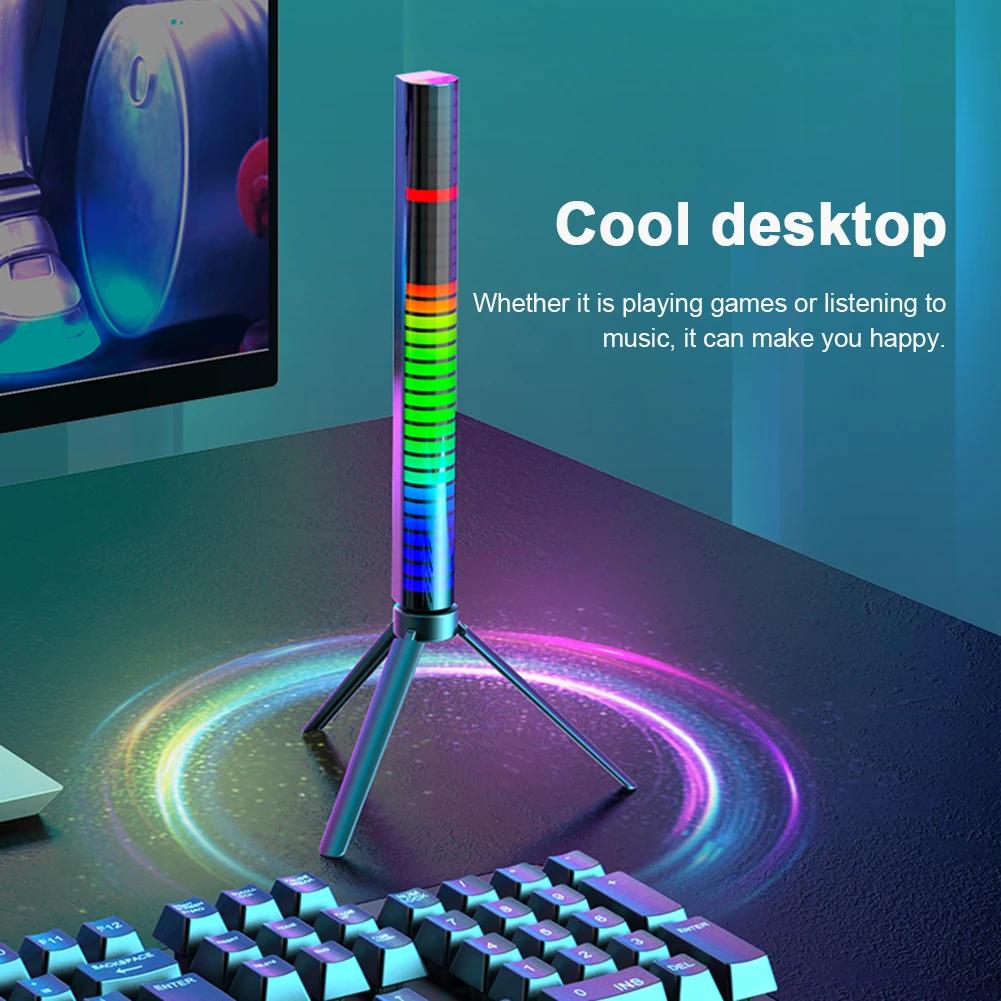 LED Strip Light RGB Music Sound Control Lights 40 LED Rechargeable App Control Music Atmosphere Rhythm Pickup Lamp Computer Car