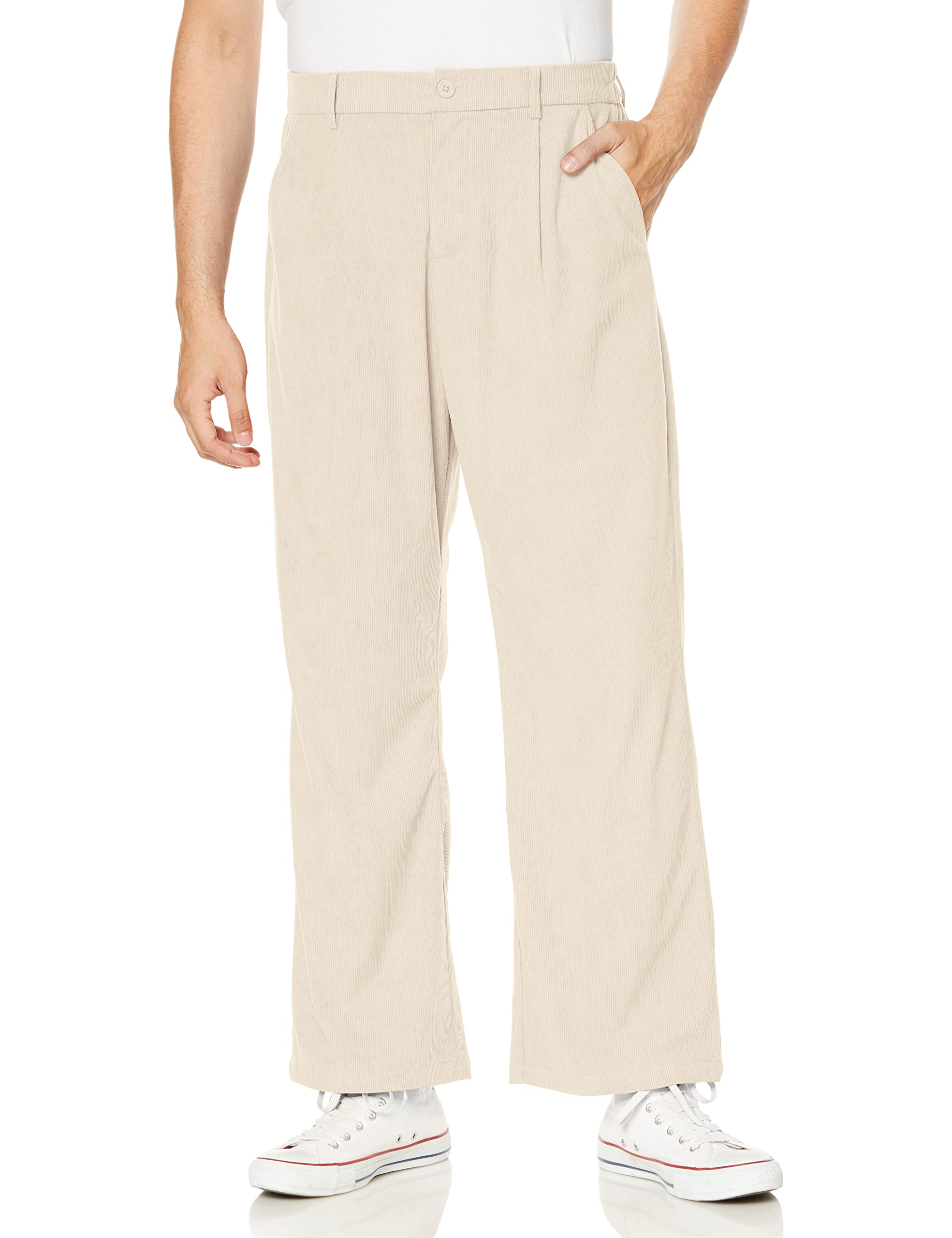 

Improves Men s Wide-Leg Corduroy Pants, 50397, Ecru, Size L
