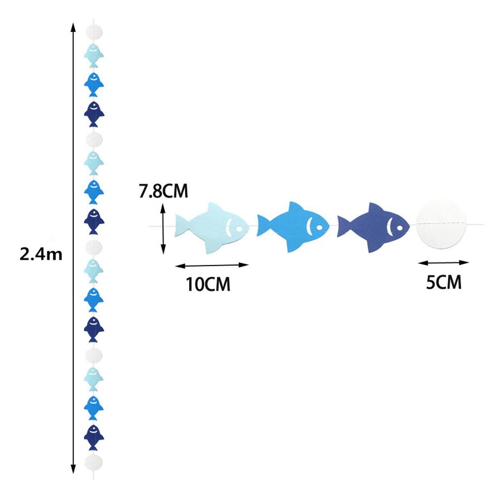 Cartoon Paper Fish Banner Sea Theme Paper Garlands Kindergarten Window Decoration