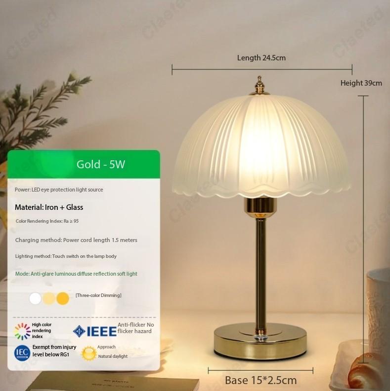 Creative New LED Glass Small Table Lamp Living Room Study Bedroom Bedside Atmosphere Decorative Lighting