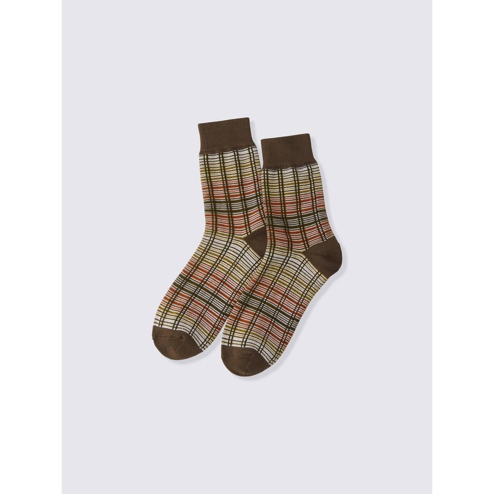 GU by Uniqlo Warm High Ankle Socks Check