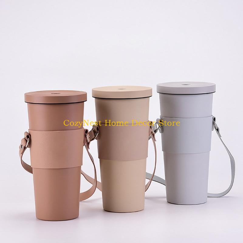 92MF PU Cup Sleeve for Hot Drinks Beverage Cup Bag with Handle Bottle Sleeve Bag